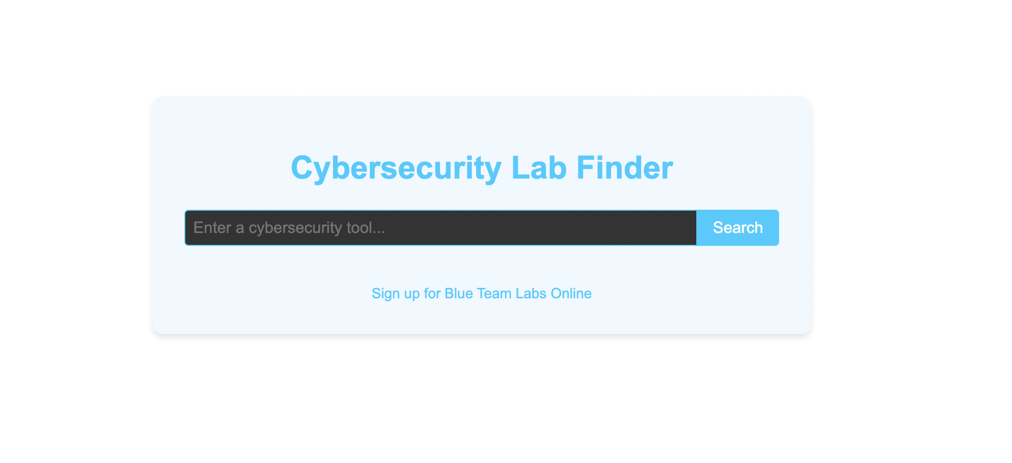 Cybersecurity Tool Search: BTLO